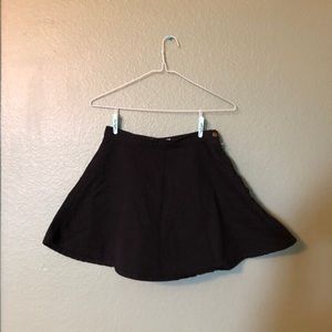 american apparel black circle denim skirt